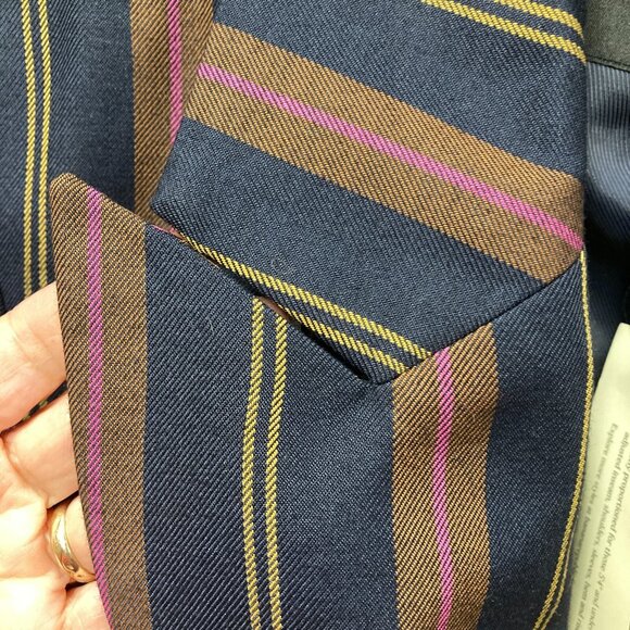 Banana Republic Factory Striped Icon Blazer Size 6 Petite Classic‎ Preppy NEW - Picture 5 of 16